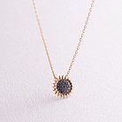 Золоте кольє "Соняшник" з чорними діамантами 726133122 от ювелирного магазина Оникс
