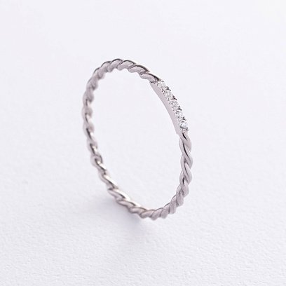 Каблучка "Мелоді" з фіанітами (срібло) 7051