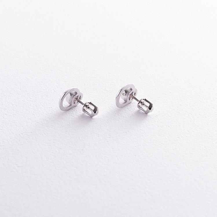 Серьги - пусеты "Эйприл" с фианитами (белое золото) с08495 от ювелирного магазина Оникс - 2