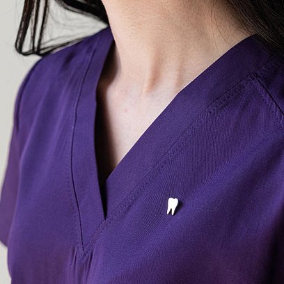 Медицинский значок "Зуб" в серебре 20049 №4