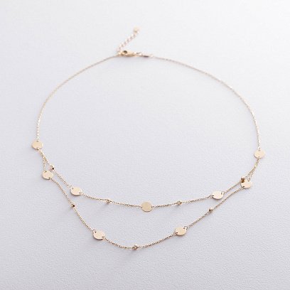 Золоте подвійне кольє з монетками кол01391 №11