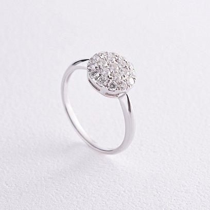 Каблучка в білому золоті з діамантами к236