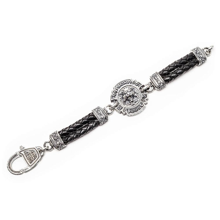 Браслет зі срібла і шкіри "Левине серце" tllionheart від ювелірного магазину Онікс - 6