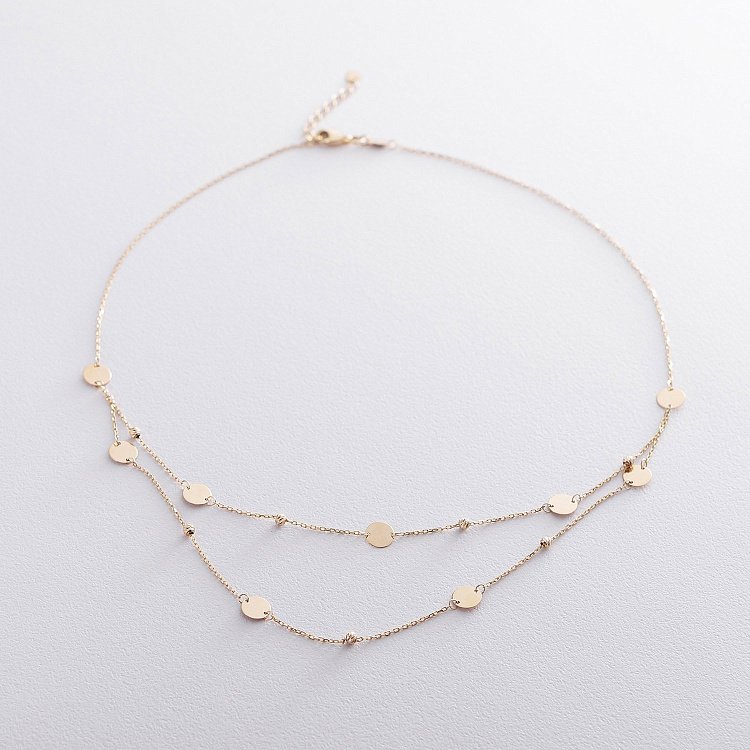 Золоте подвійне кольє з монетками кол01391 від ювелірного магазину Онікс - 12