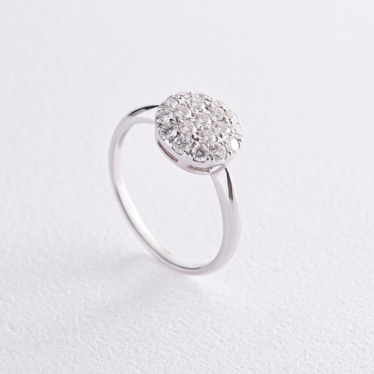 Каблучка в білому золоті з діамантами к236 від ювелірного магазину Онікс