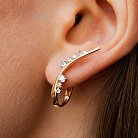 Золоті сережки "Гілочки" з фіанітами с04962 от ювелирного магазина Оникс - 4