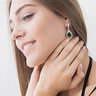 Серьги с зелеными фианитами с8 от ювелирного магазина Оникс - 3