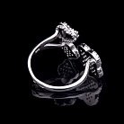 Серебряное кольцо "Сердце и клевер" с ониксом и фианитами 111770 от ювелирного магазина Оникс - 2