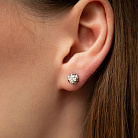 Золотые серьги - пусеты с бриллиантами сб0572л (0,8) от ювелирного магазина Оникс - 3