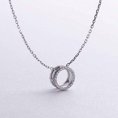 Золотое колье с черными и белыми бриллиантами 724841121 №3