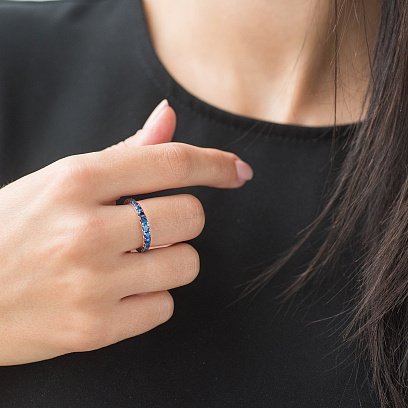 Золотое кольцо с сапфирами кб0302gl №3