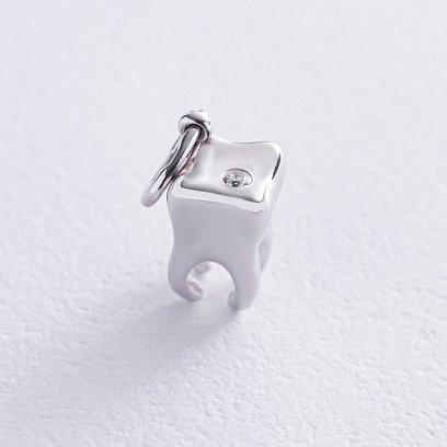Золотий кулон "Зуб" з діамантом 110781121