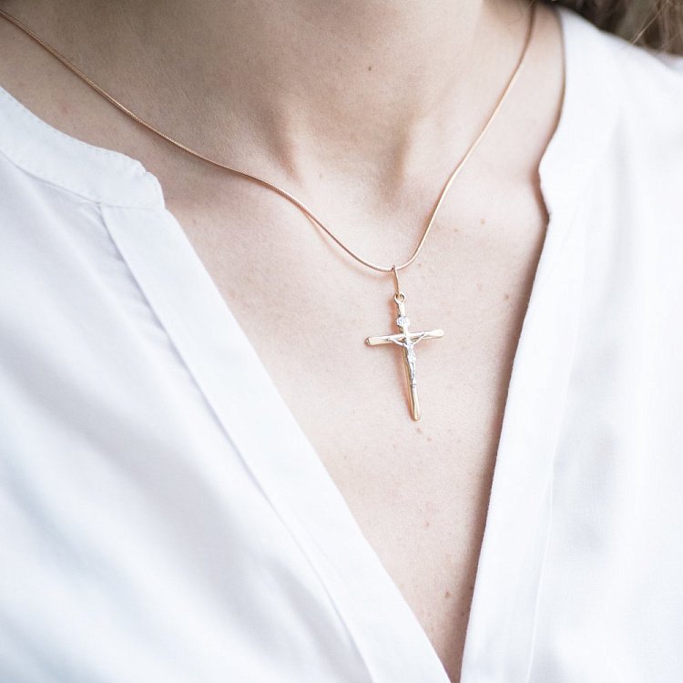 Золотий православний хрестик п00663 від ювелірного магазину Онікс - 2