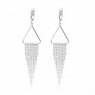 Срібні сережки "Дощ" 122290 от ювелирного магазина Оникс