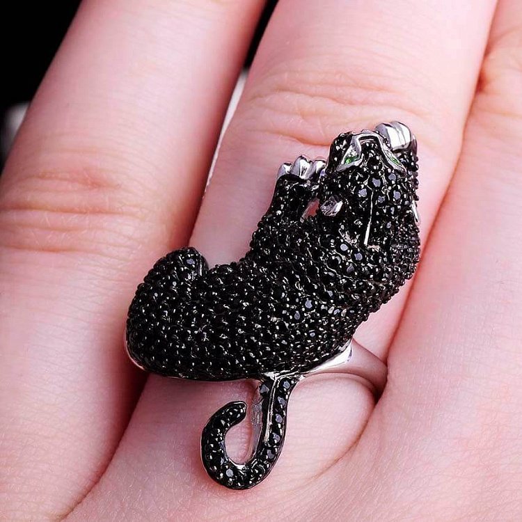 Серебряное кольцо "Пантера" 111581 от ювелирного магазина Оникс - 6