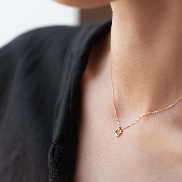 Колье "Сердечко" в красном золоте кол02201 от ювелирного магазина Оникс - 6