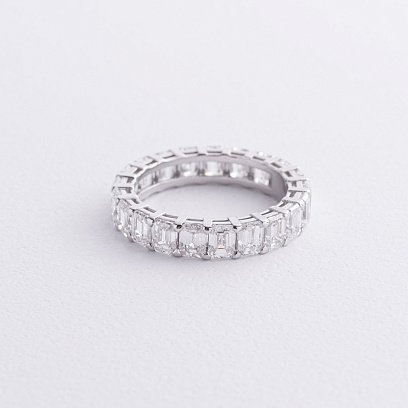 Кольцо с дорожкой бриллиантов (белое золото) 242161121 №3