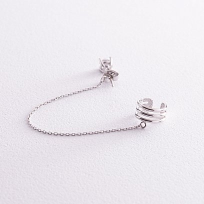 Сережки - каффа "Трініті" у білому золоті (фіаніт) с08043 №5