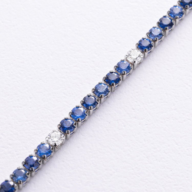 Золотой браслет с бриллиантами и сапфирами бб0058sth от ювелирного магазина Оникс - 2