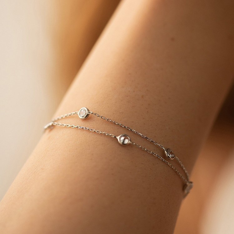 Серебряный браслет с фианитами 905-01592 от ювелирного магазина Оникс - 3