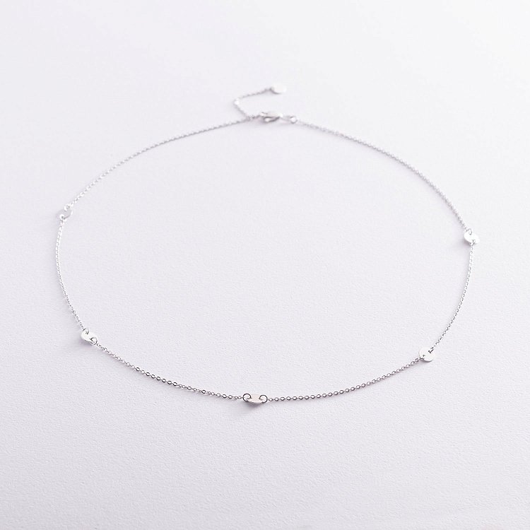 Колье "Монетки" в белом золоте 860252В от ювелирного магазина Оникс