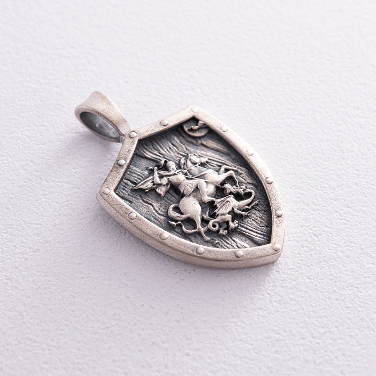 Серебряный кулон "Георгий Победоносец" 133208 от ювелирного магазина Оникс - 7