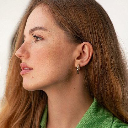 Серьги - кольца "Eloise" в желтом золоте с08952 №2