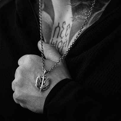 Срібний кулон "Захисник України" 1279 №6