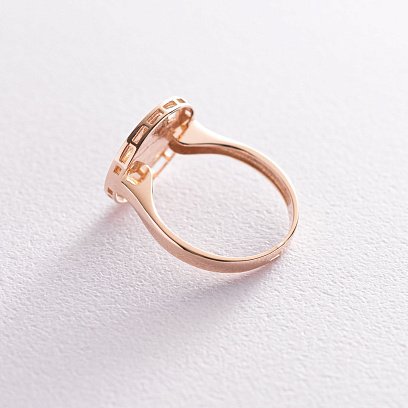 Кольцо "Клевер" в красном золоте (эмаль) к06707 №3