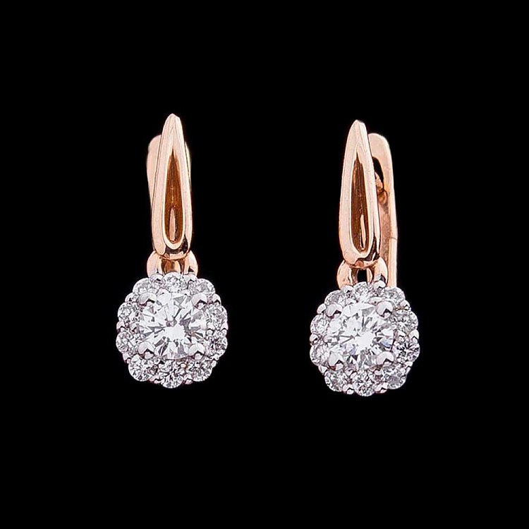 Золоті сережки з діамантами сб02772 від ювелірного магазину Онікс - 2