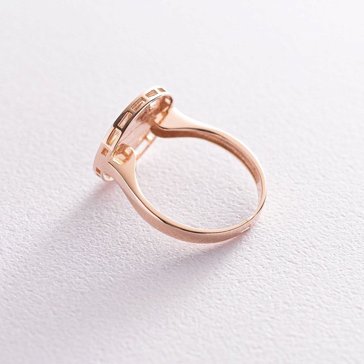 Кольцо "Клевер" в красном золоте (эмаль) к06707 от ювелирного магазина Оникс - 2