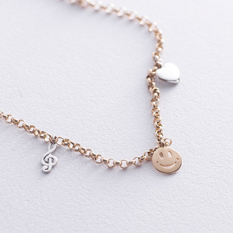 Золотий браслет на ногу б02744 від ювелірного магазину Онікс - 3