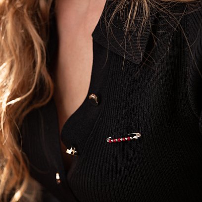 Серебряная булавка (коралл) 21047 №3