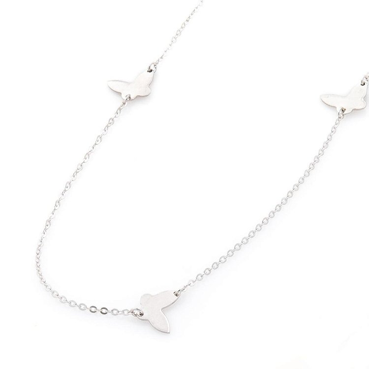 Серебряное колье с бабочками 18651 от ювелирного магазина Оникс - 2