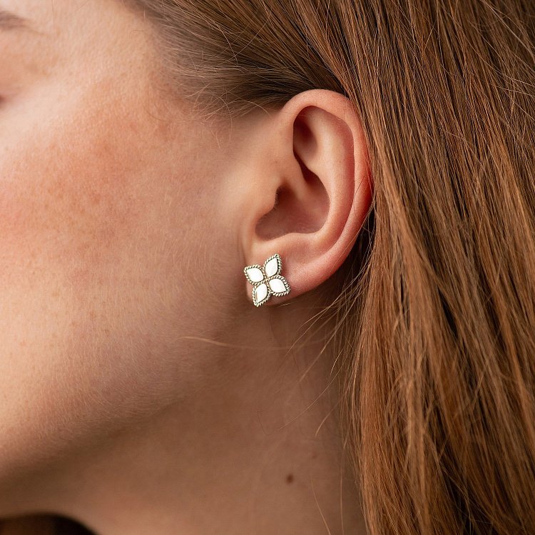 Золоті сережки - пусети "Конюшина" с08918 - 1 Золоті сережки - пусети "Конюшина" с08918 від ювелірного магазину Онікс - 1