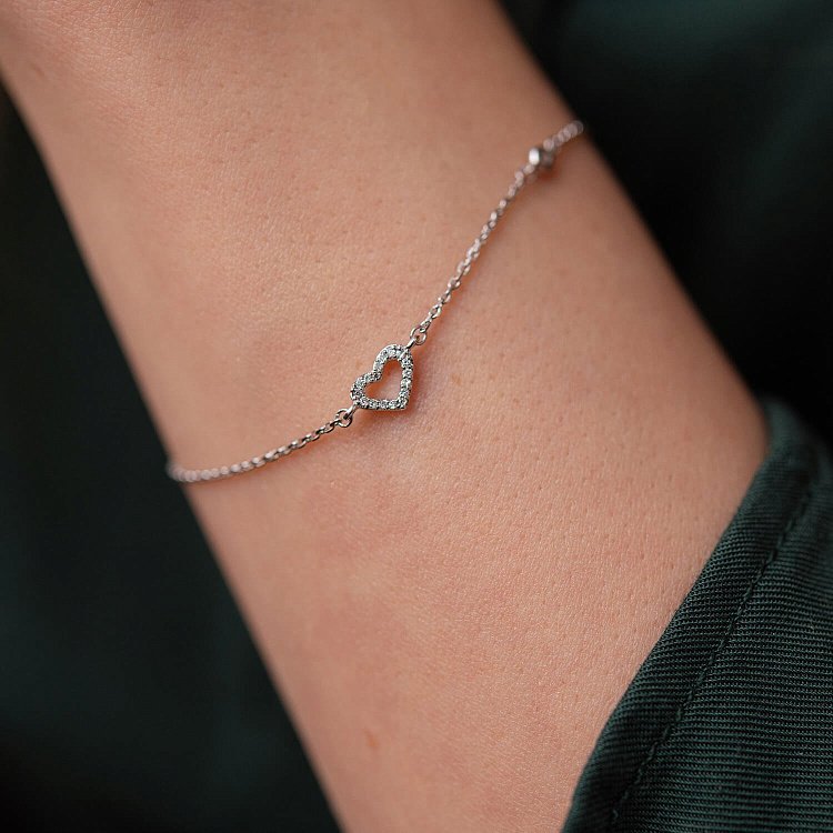 Золотой браслет "Сердечко" с бриллиантами бб0030z от ювелирного магазина Оникс - 4