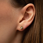 Сережки - пусети з діамантами (жовте золото) сб0371 от ювелирного магазина Оникс - 3