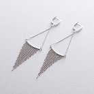 Срібні сережки "Дощ" (родій) 122560 от ювелирного магазина Оникс - 3
