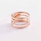 Золотое кольцо с фианитами к06969 от ювелирного магазина Оникс - 3