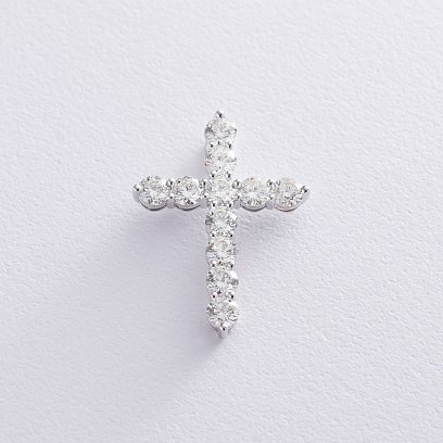 Золотий хрестик з діамантами пб0214nl №4