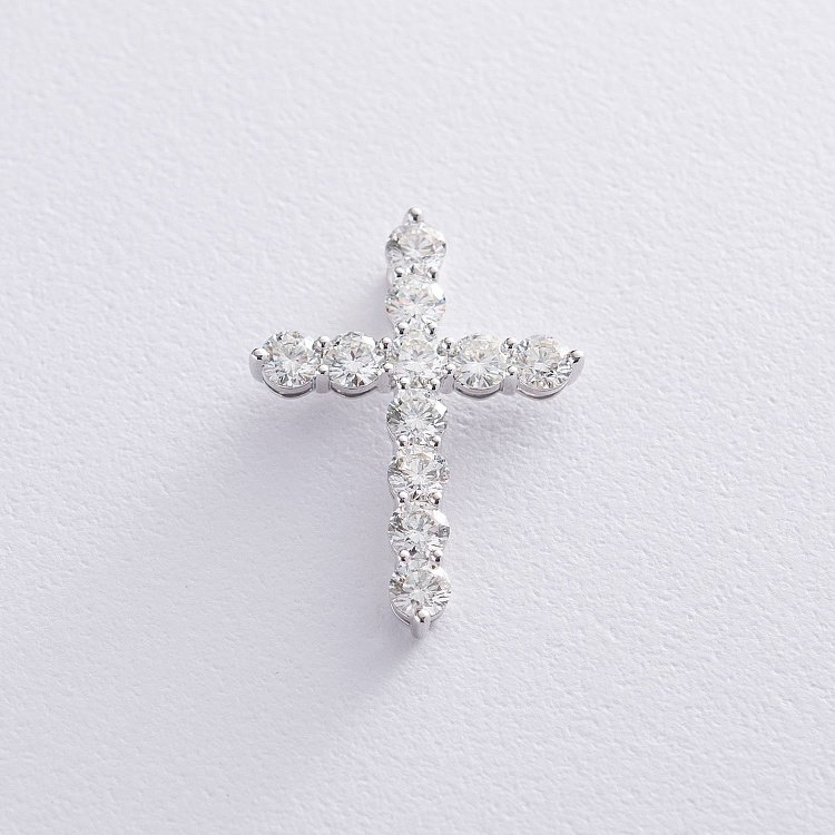 Золотий хрестик з діамантами пб0214nl від ювелірного магазину Онікс - 3