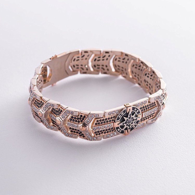 Мужской золотой браслет "Роза ветров" Б2501 от ювелирного магазина Оникс