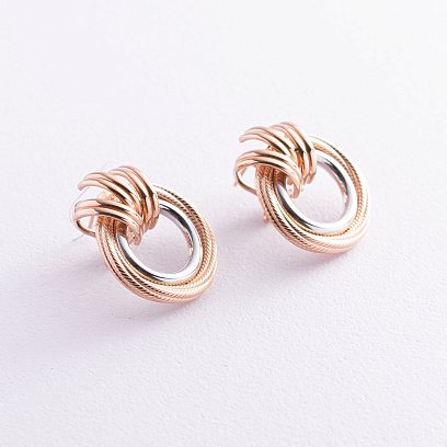 Золоті сережки "Кільця" с08366 №7