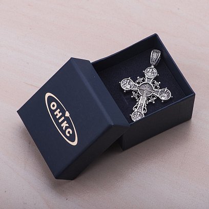 Срібний хрест "Спас Нерукотворний. Святі заступники" 131562 №3