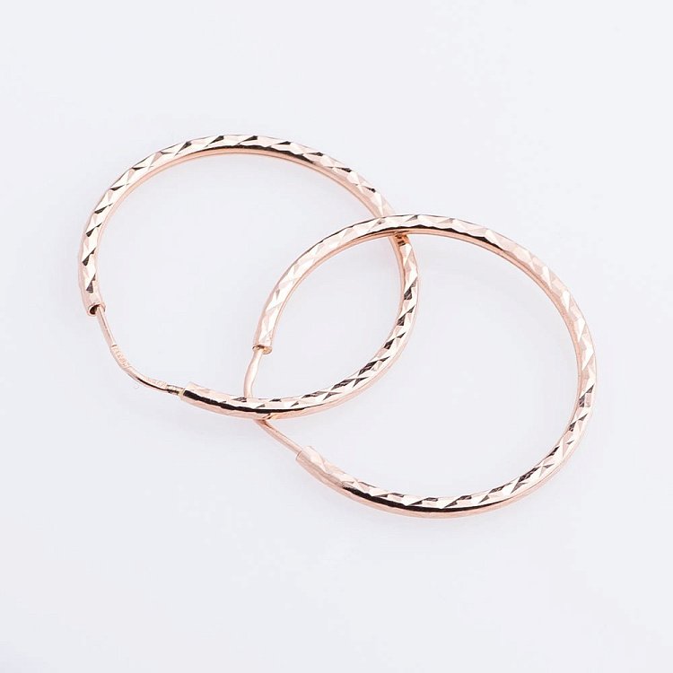 Золоті сережки "Кільця" (2,5 см) с01634 від ювелірного магазину Онікс