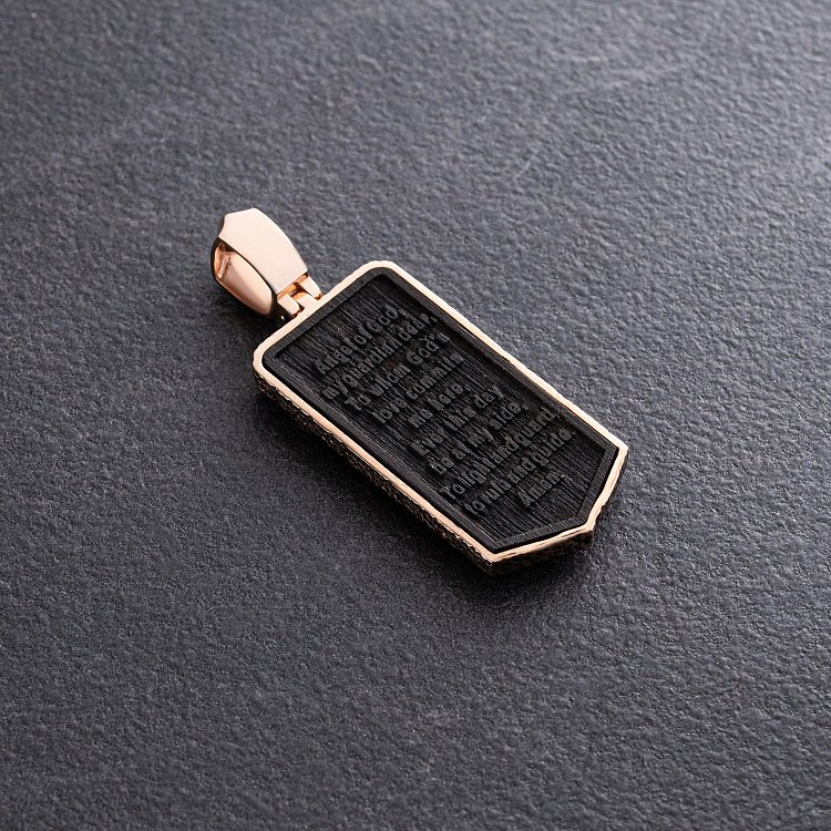 Золотий кулон "Архангел Михаїл" з ебеновим деревом 1265к від ювелірного магазину Онікс - 4