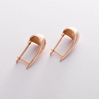 Серьги "Капельки" в красном золоте (3.1 см) с06420 №2