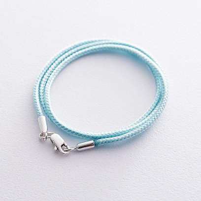 Шелковый шнурок с серебряной застежкой (2 мм) 18738