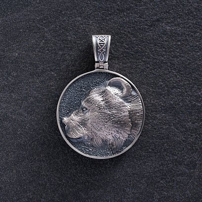 Серебряный кулон "Медведь. Лапа медведя" 1200
