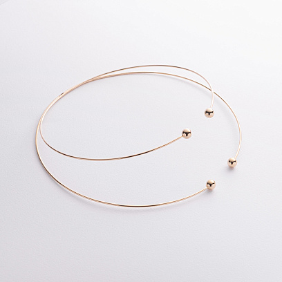 Колье - чокер "Demi" (желтое золото) с шариками кол02614